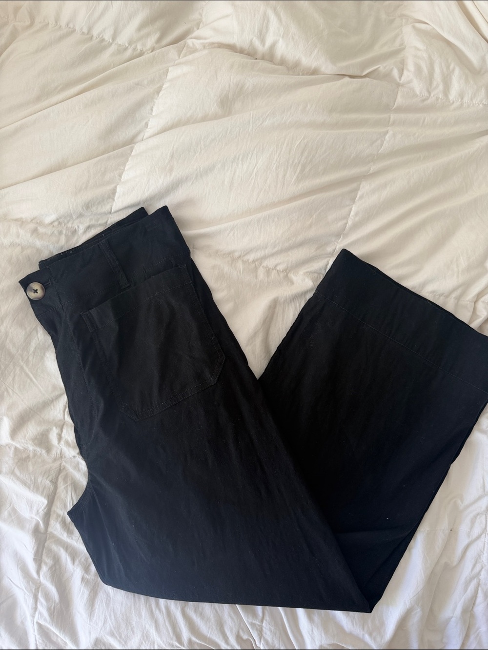 Maeve by Anthropologie The Colette Black Wide-Leg Pants Size 30